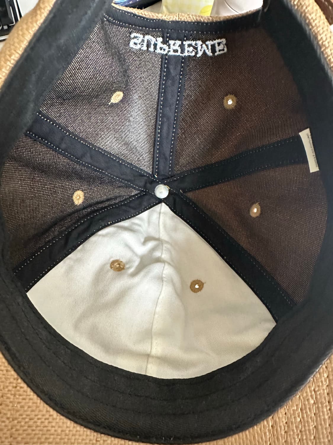 슈프림 라피아 S 로고 6-패널 캡 내츄럴 - 22SS 상품이미지4