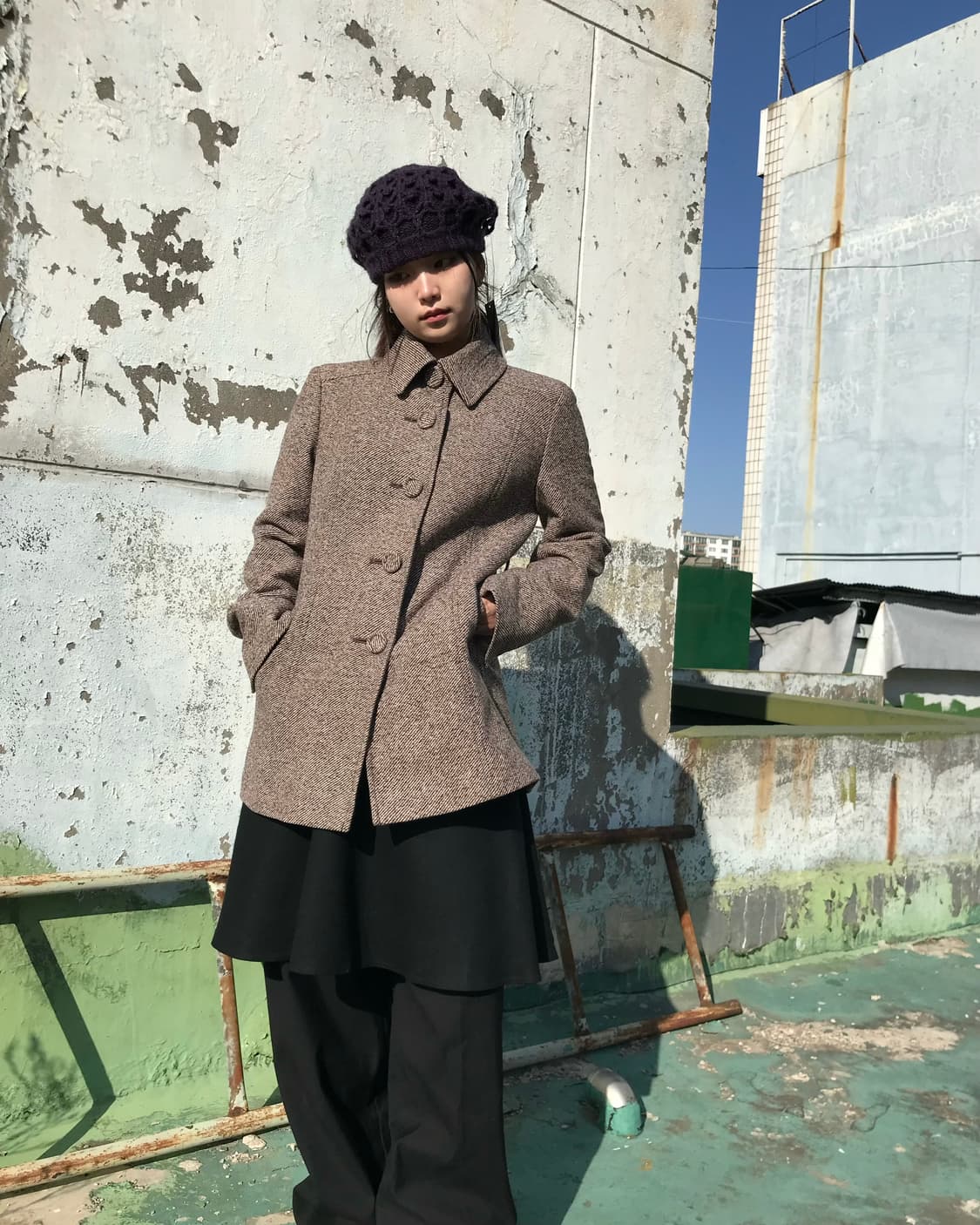 블랙 레이어드 스커트  상품이미지1