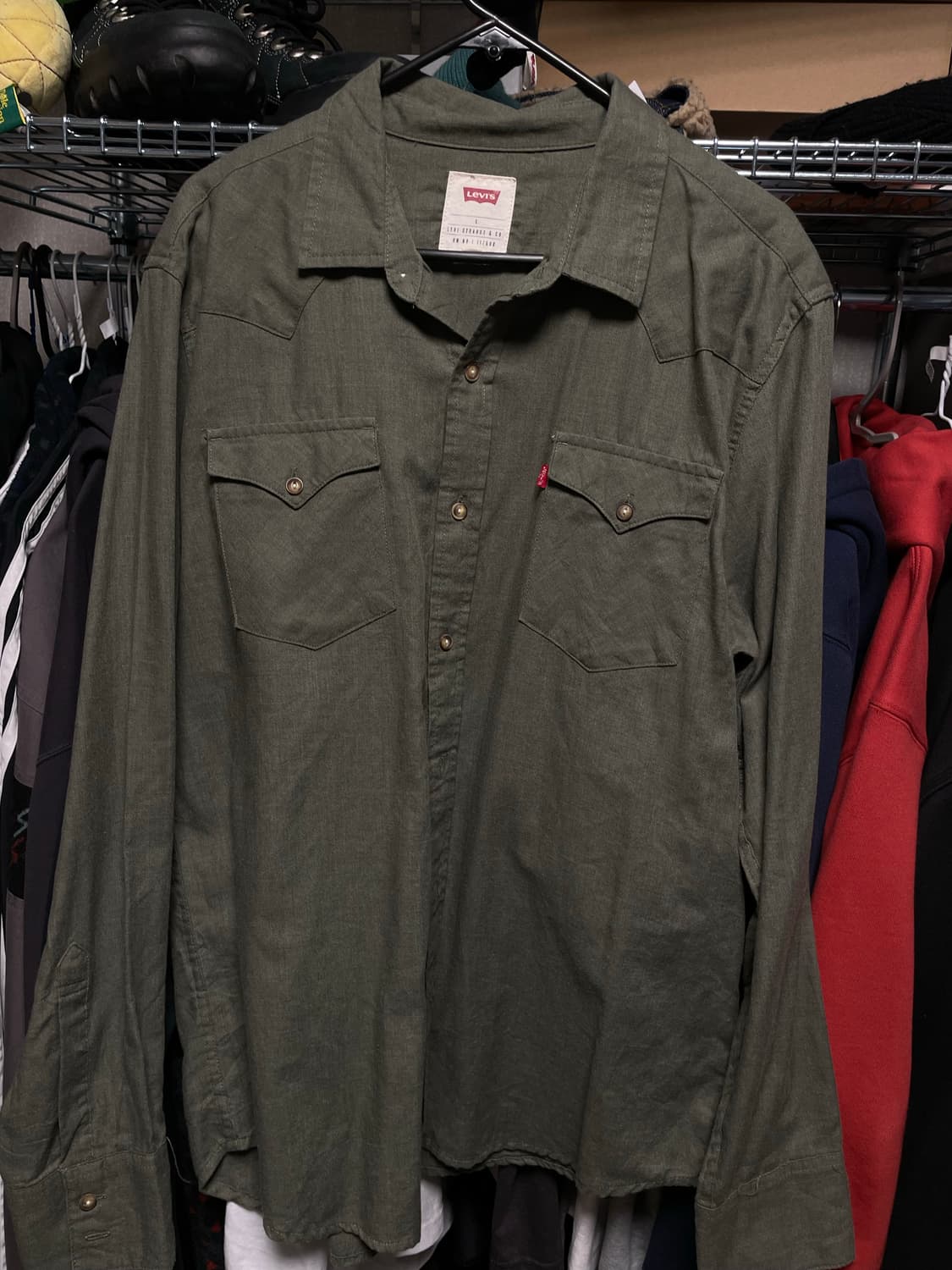 리바이스 올리브 웨스턴 셔츠 L 상품이미지1