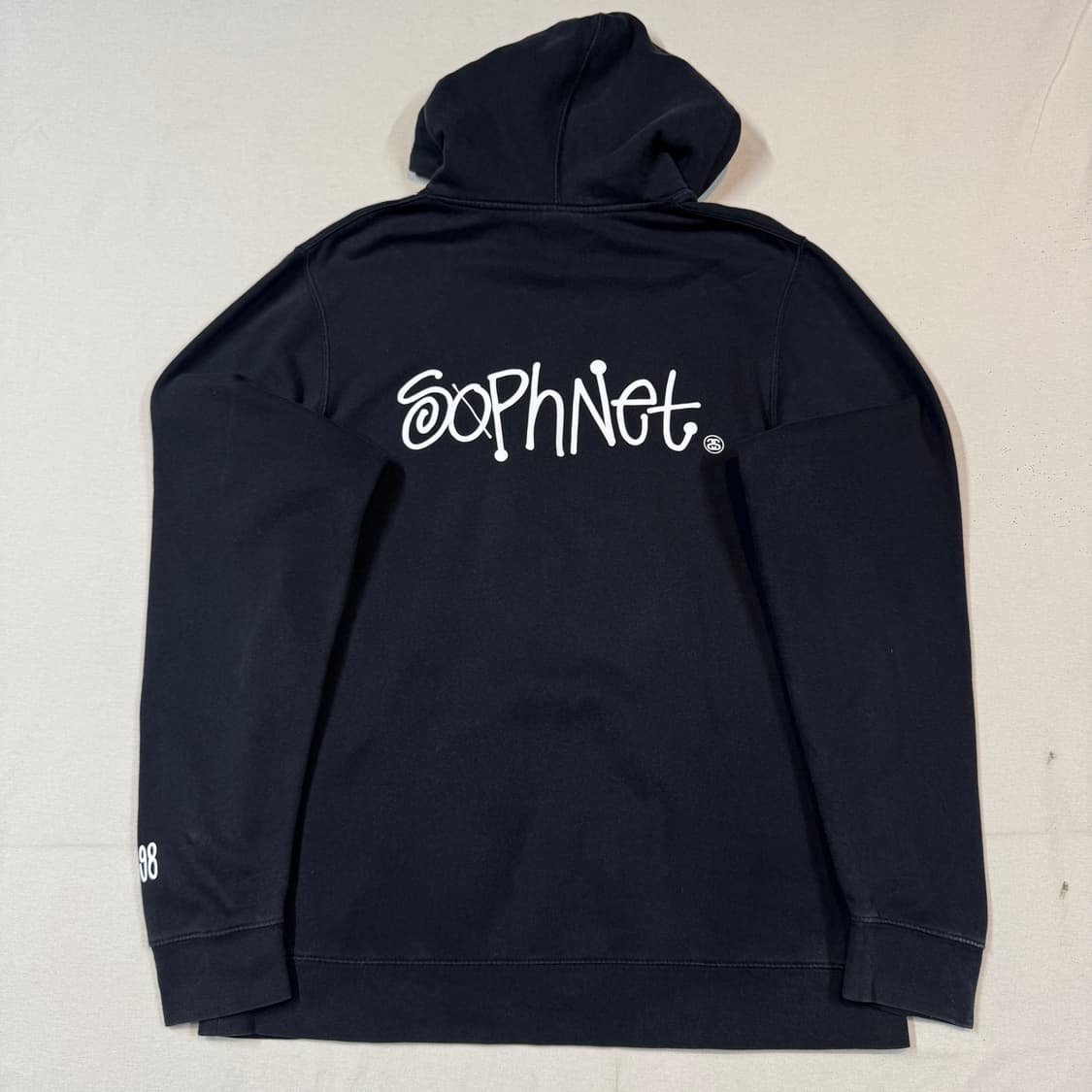 L) 스투시 STUSSY X 소프넷 콜라보 후드티 블랙 상품이미지5