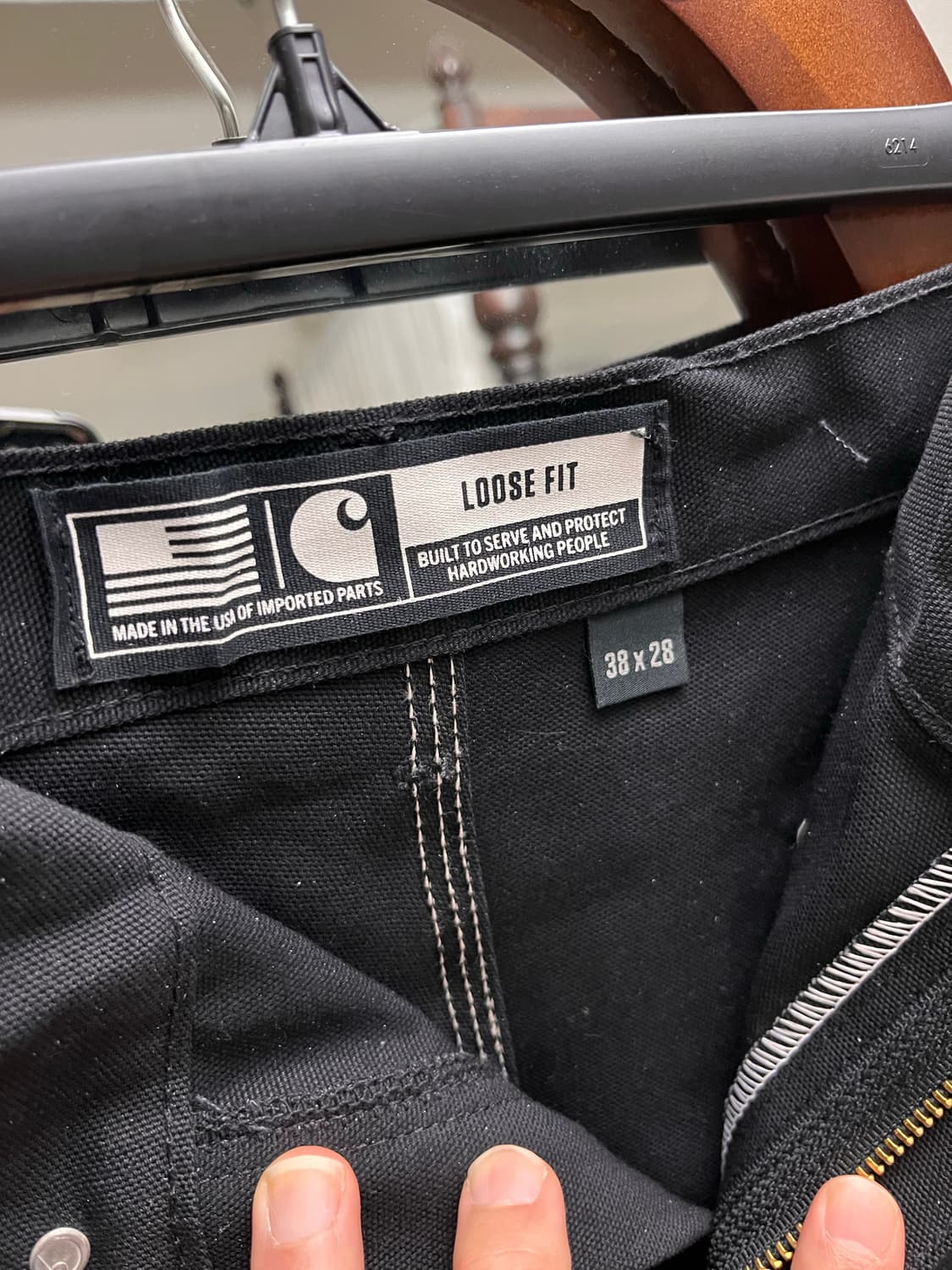 [새상품] 칼하트 B01 루즈핏 더블니 워크 팬츠 블랙 38x28 상품이미지3