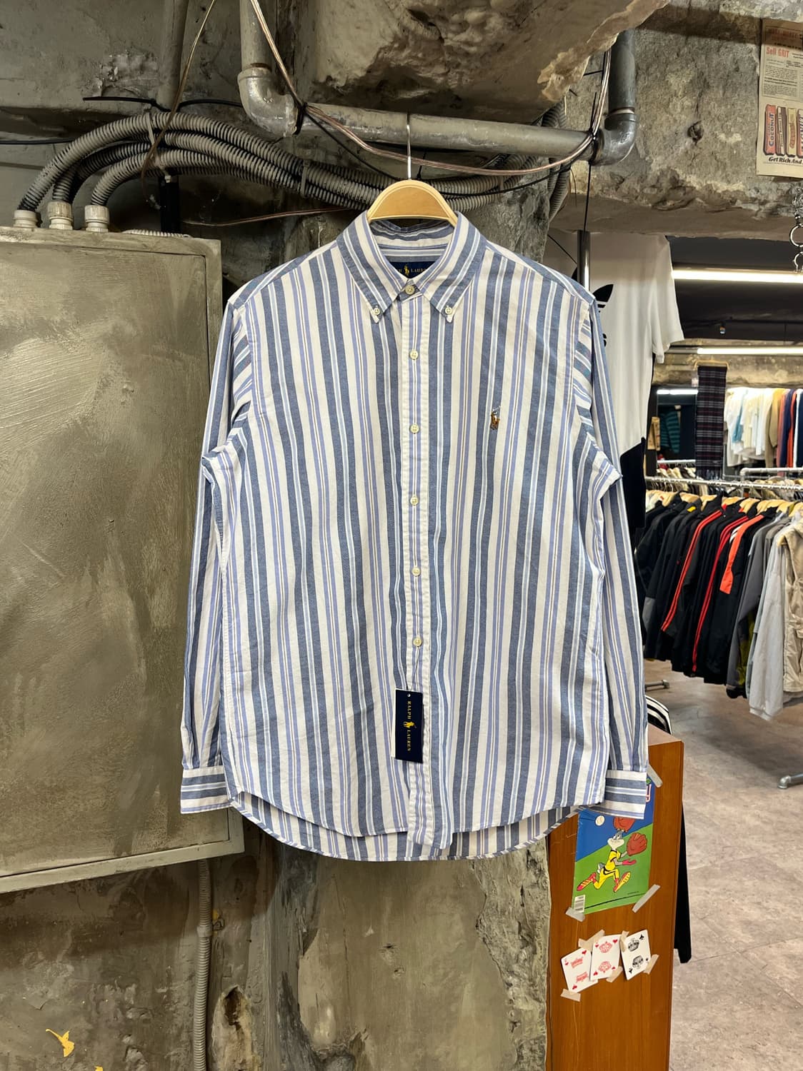 폴로 랄프로렌 스트라이프 셔츠 블루 M #csz2245 상품이미지1