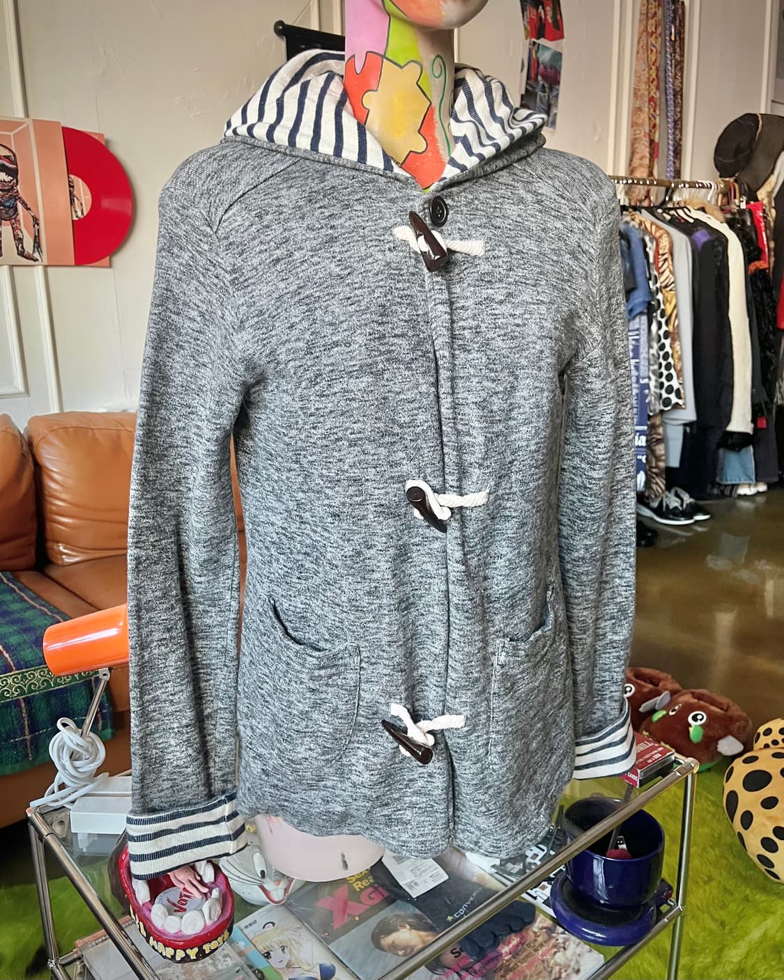 Old BEAMS Stripe Trim Duffle Hood Jacket 상품이미지4