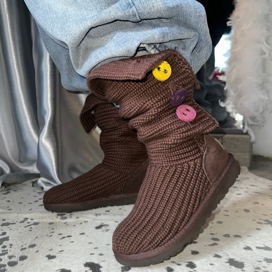 00s 브라운 니트 어그 카디 부츠 상품이미지4