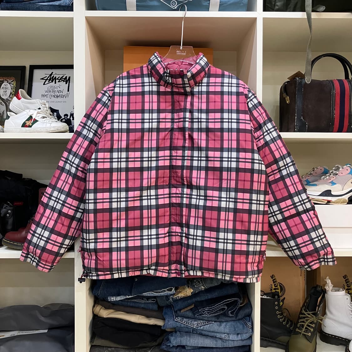 로로빈 체크/베이직 리버시블 패딩 상품이미지1