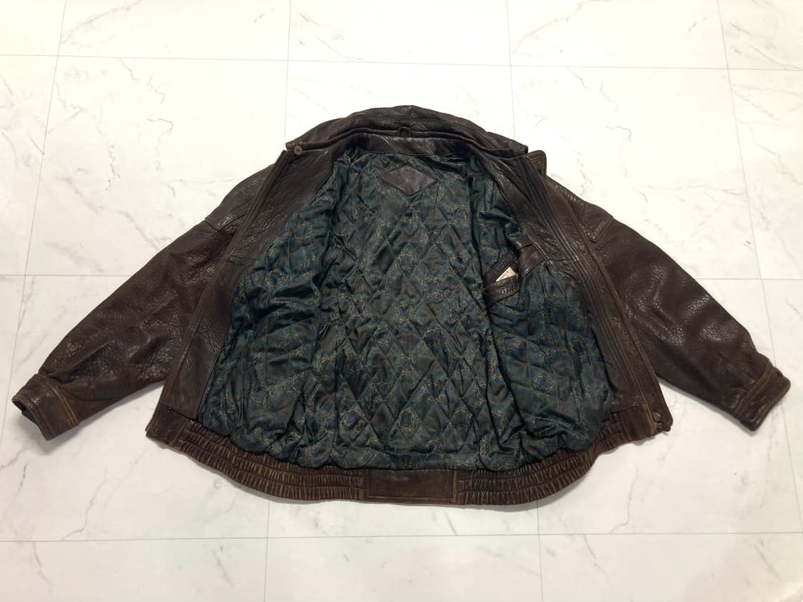 90s 양가죽 A-2 램스킨 레더 봄버 자켓 100-105 상품이미지3