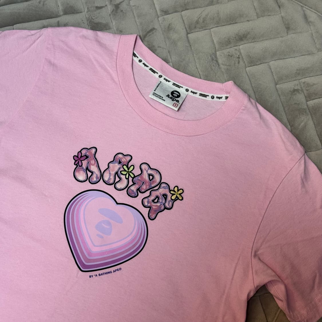 [희귀/유일매물] 에이프 핑크 티셔츠 S 상품이미지2