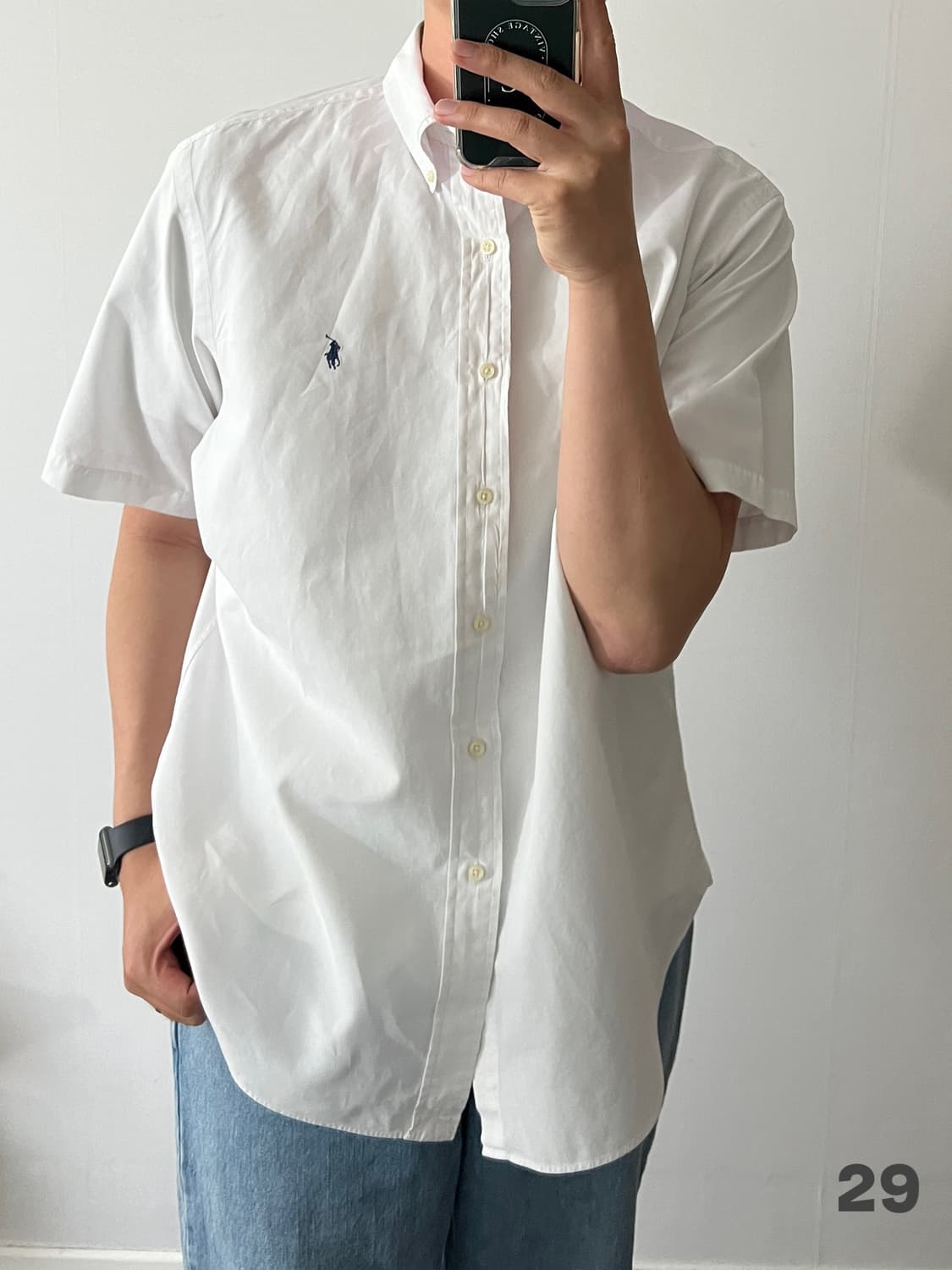 폴로 랄프로렌 화이트 반팔 셔츠 XL 상품이미지2