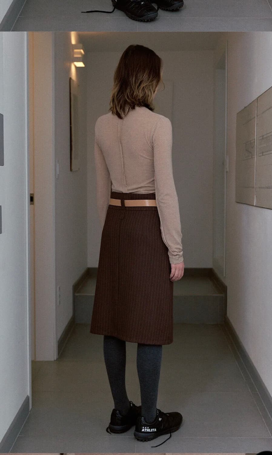 시눈 semi rise stripe midi skirt 상품이미지3