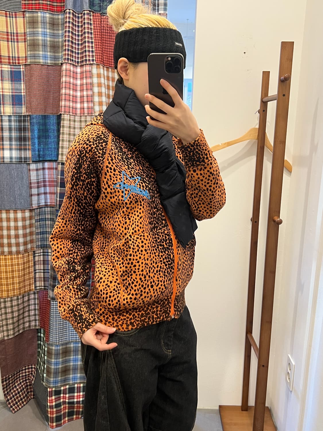 히스테릭글래머 오렌지 호피 스타 후드집업 상품이미지7