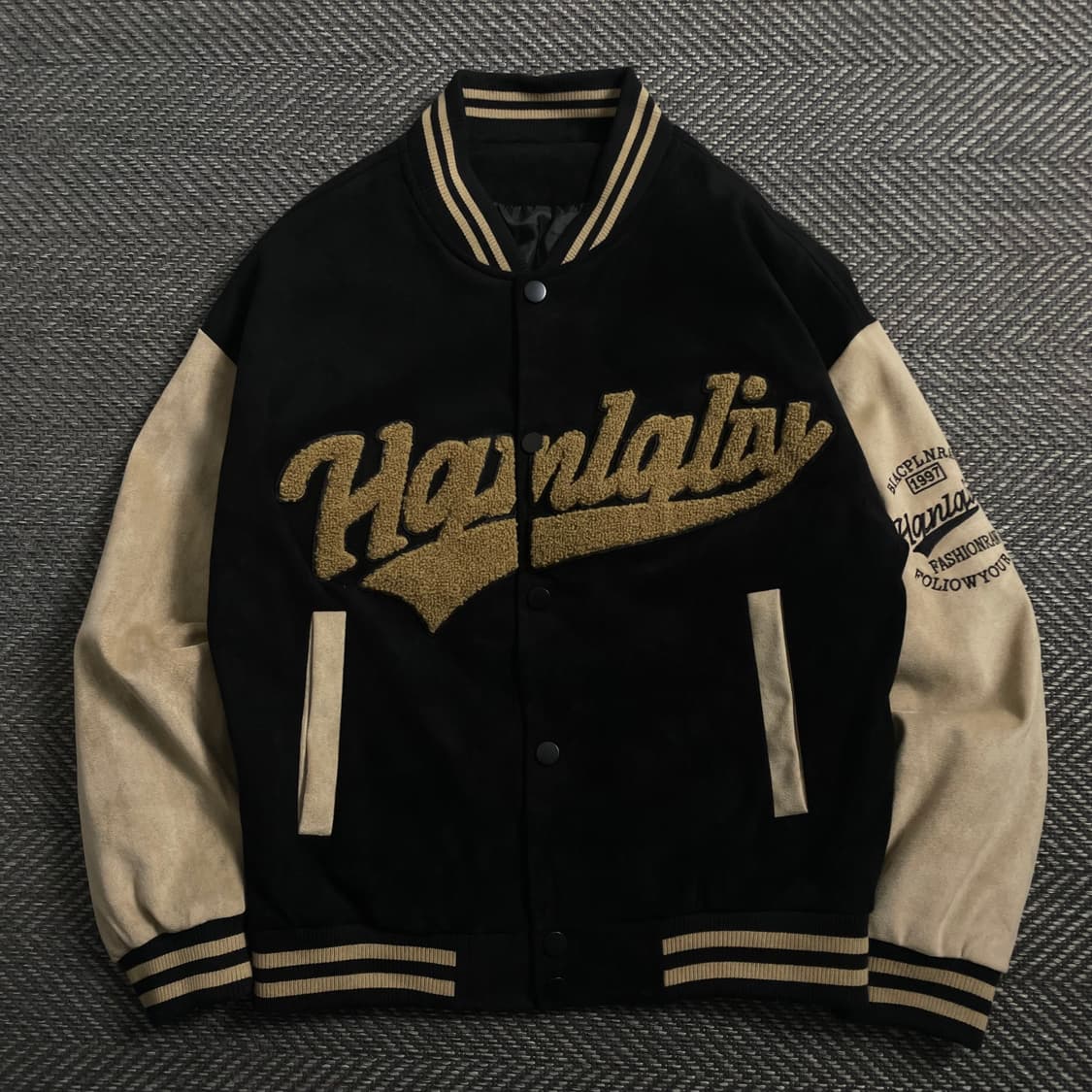 빈티지 Hanralis 빅로고 스웨이드 스타디움 자켓 y 4163 상품이미지2