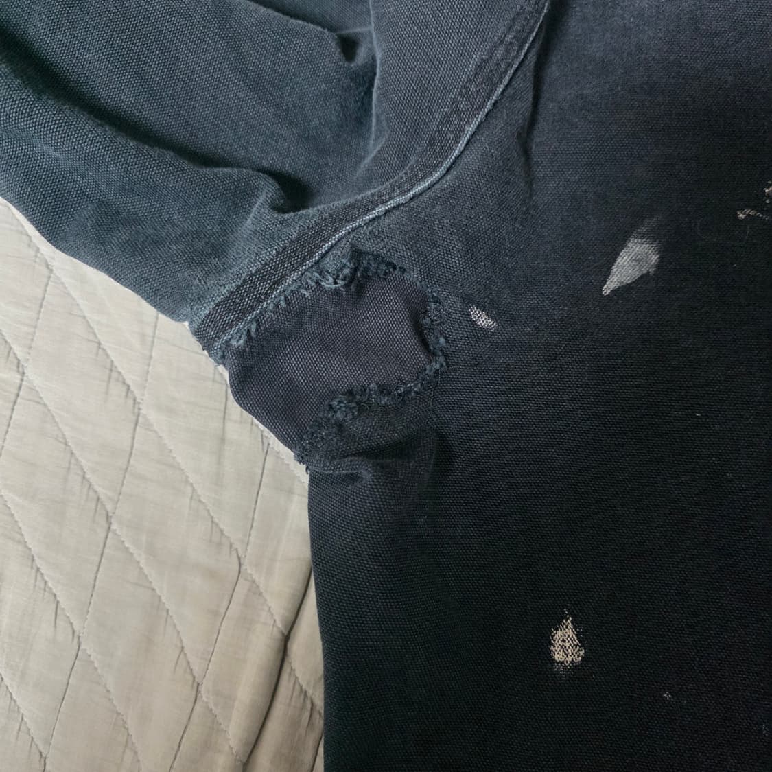 [40X32] 빈티지 칼하트 더블니 B01BLK 워크팬츠 트래쉬드 BK7 상품이미지8