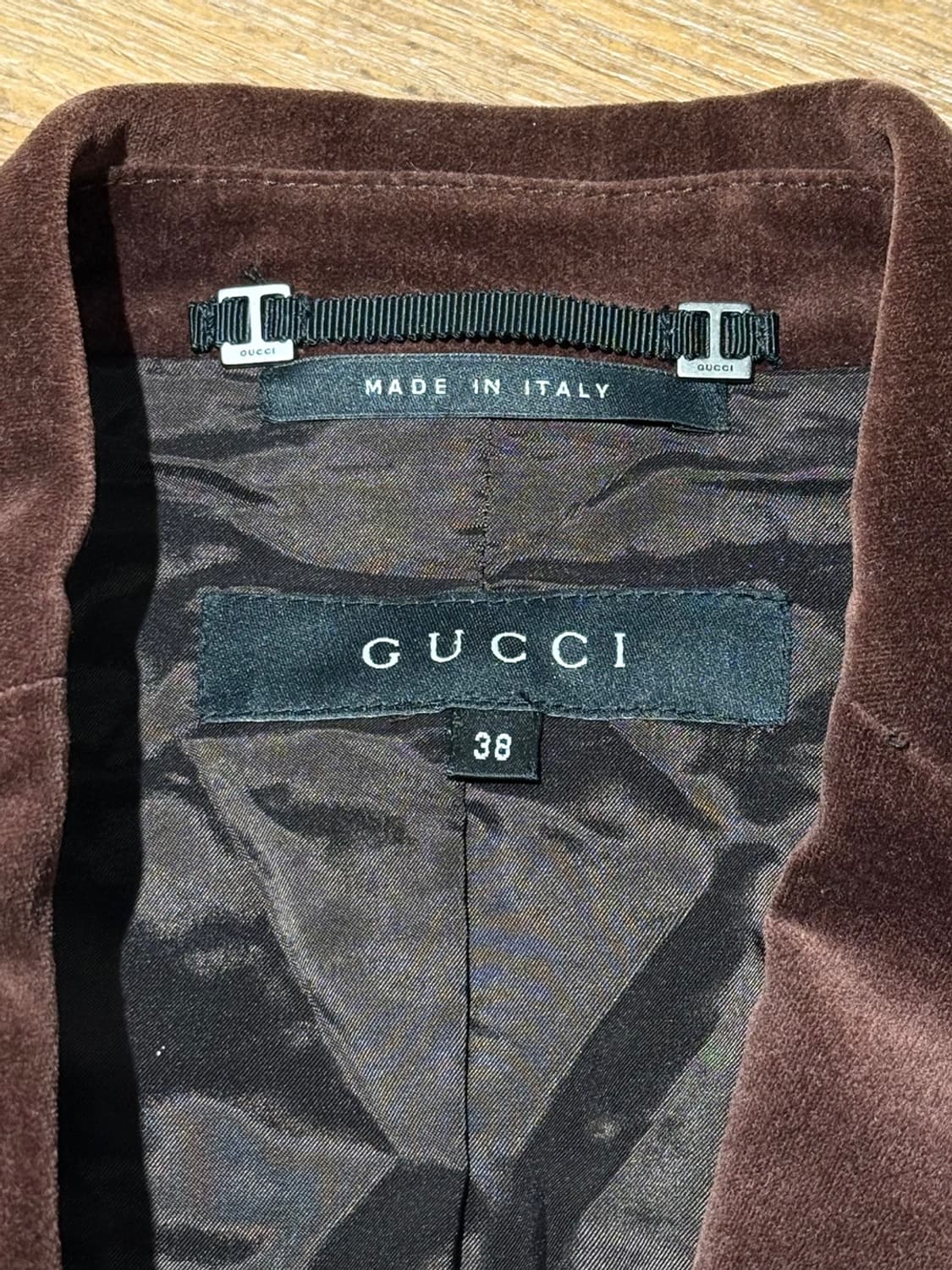 구찌 브라운 벨벳 2B 블레이저 자켓 상품이미지7