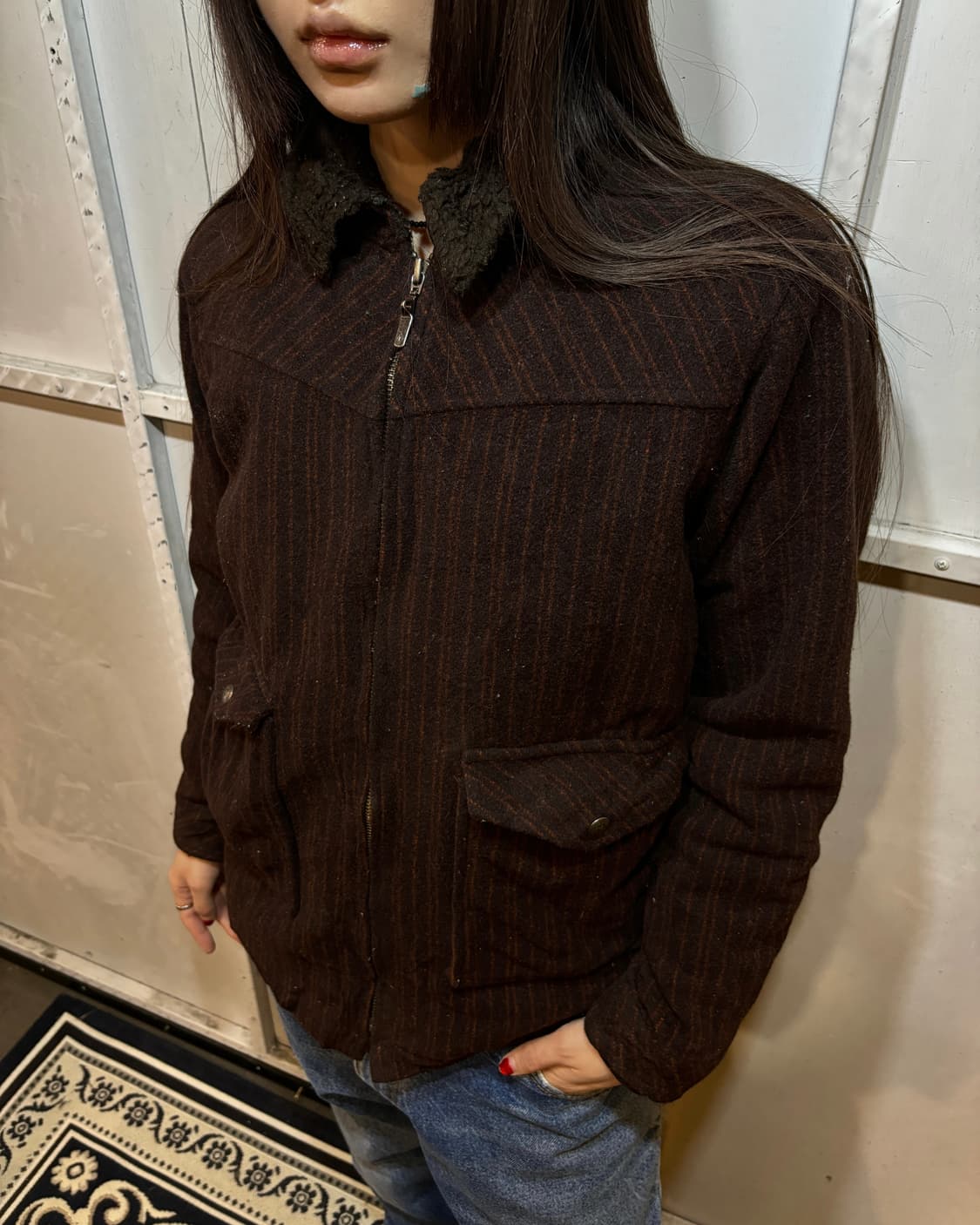 90s PATAGONIA brown stripe jacket 상품이미지2