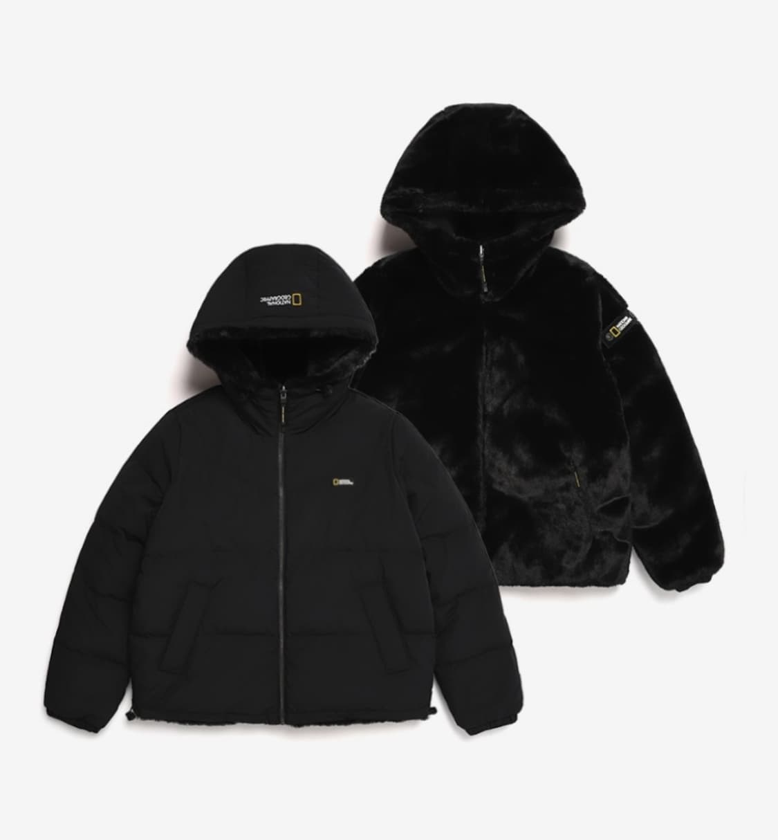 네셔널 숏패딩 여성 라엘리아 리버시블 에코퍼 후디 점퍼 상품이미지1