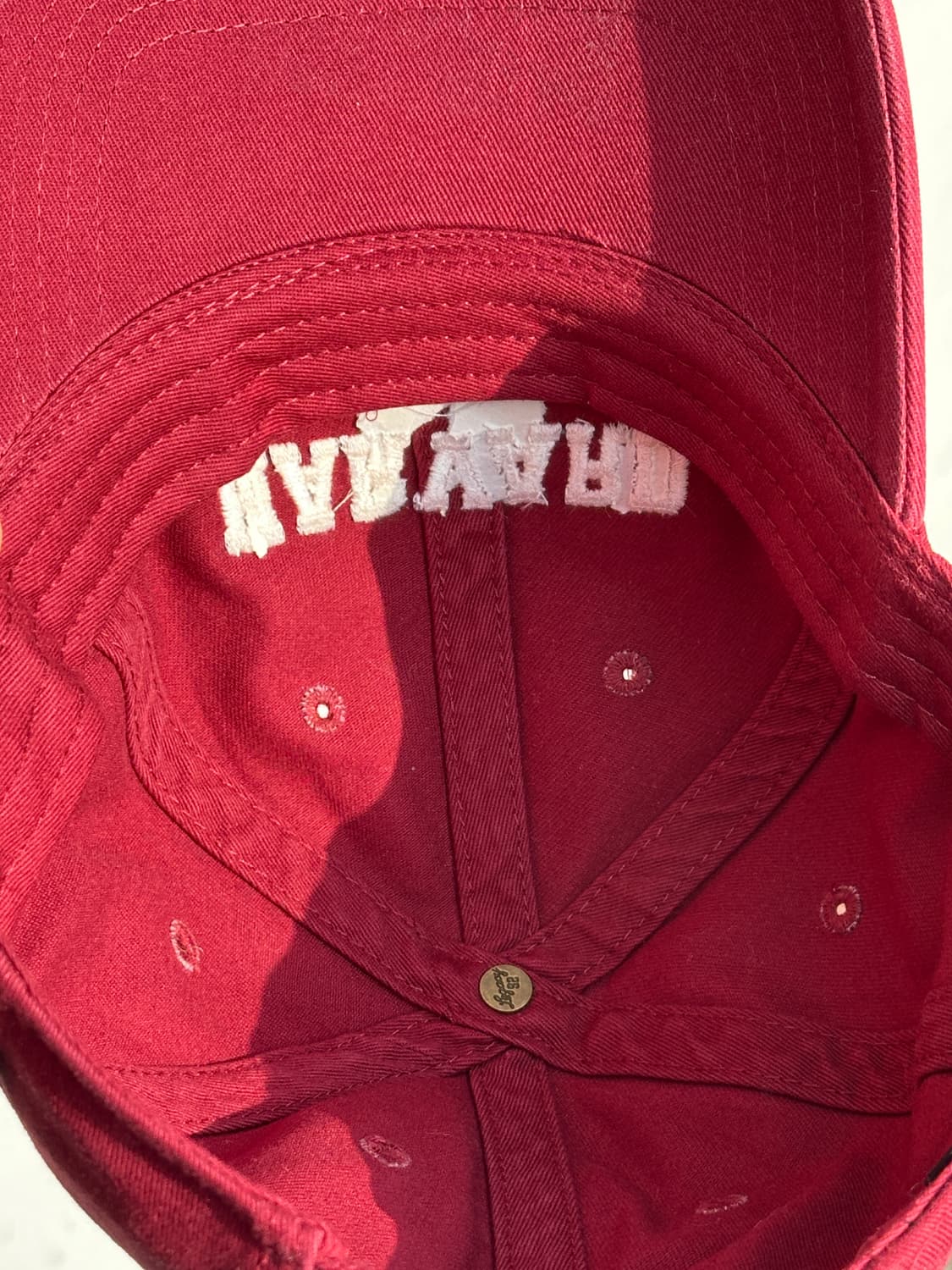 [F] 하버드 로고 버건디 볼캡 모자 상품이미지7