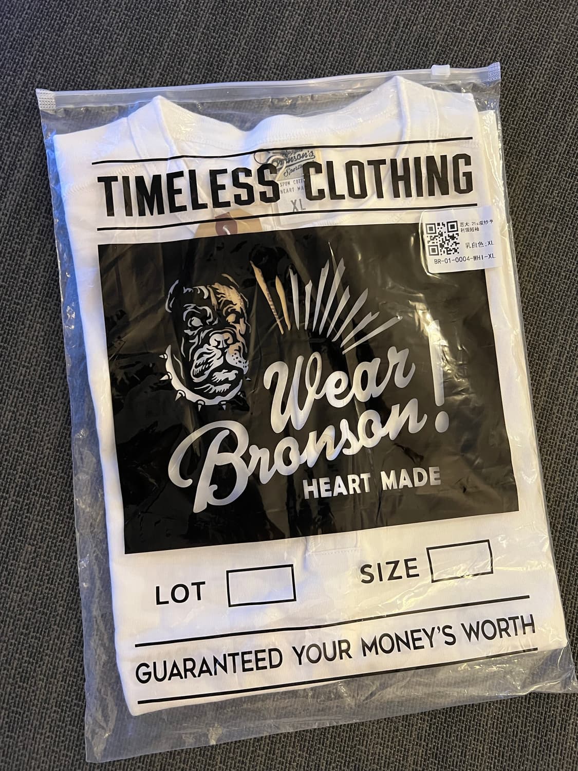 브론슨 헨리넥 반팔 화이트 XL 새제품 상품이미지1