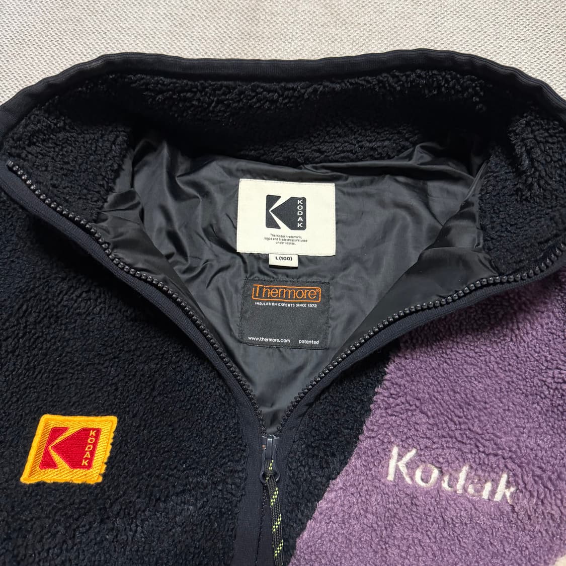 코닥 컬러 블록 플리스 자켓 상품이미지3