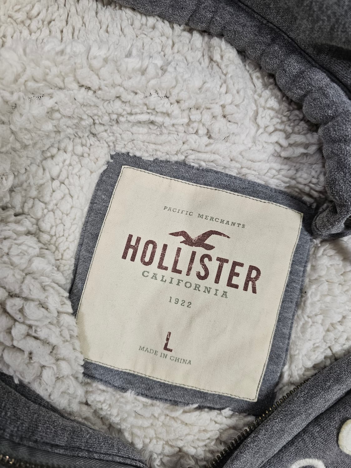 [L] 홀리스터 네이비 셰르파 양털 안감 후드 집업 상품이미지6