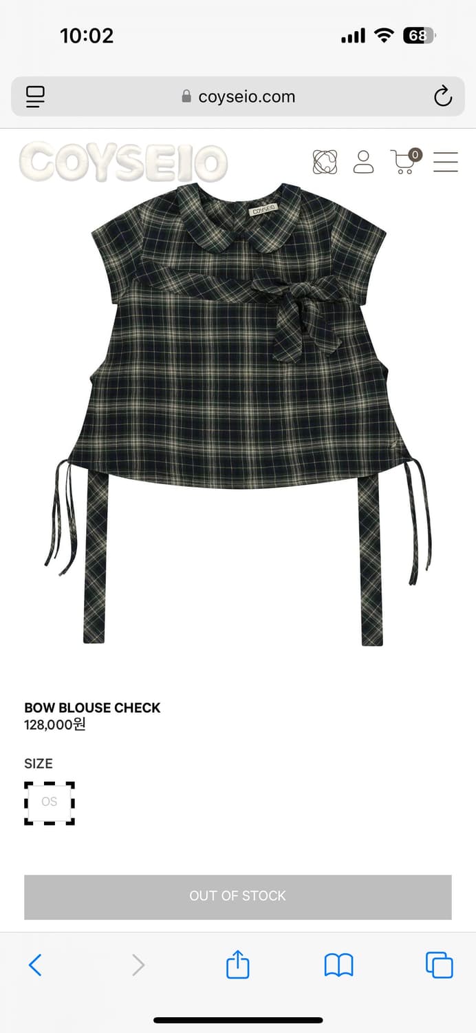 코이세이오 블라우스 체크 셔츠 상품이미지1