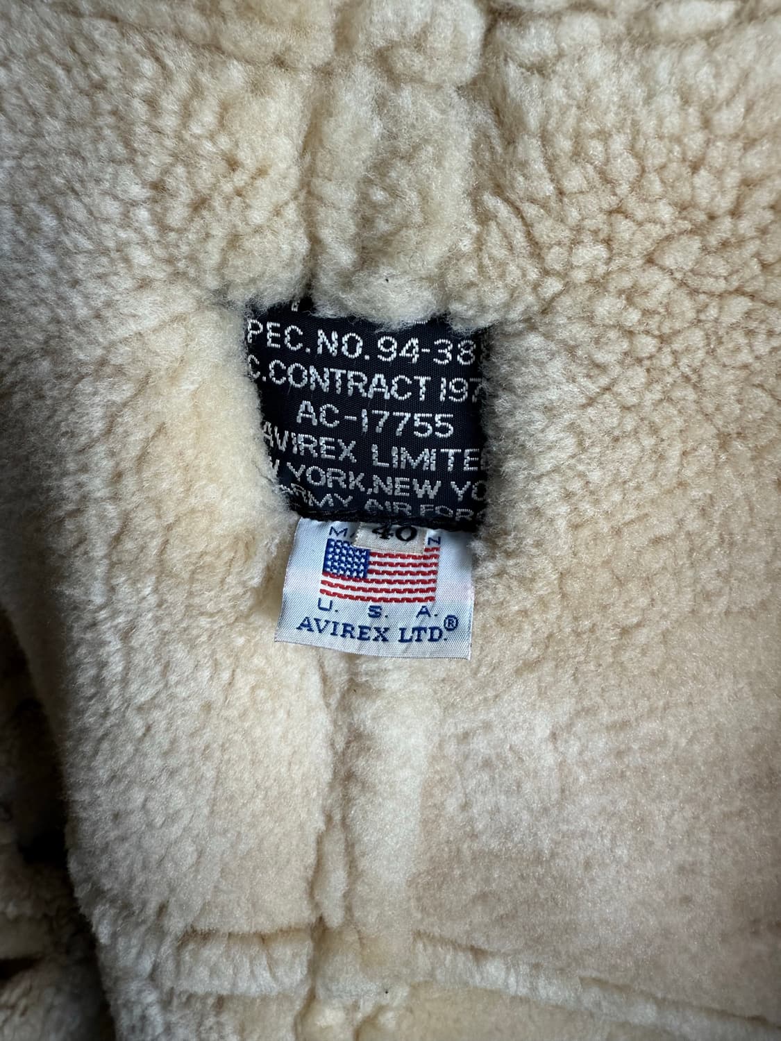 90S AVIREX SHEEPSKIN B-6 LEATHER JACKET 상품이미지8