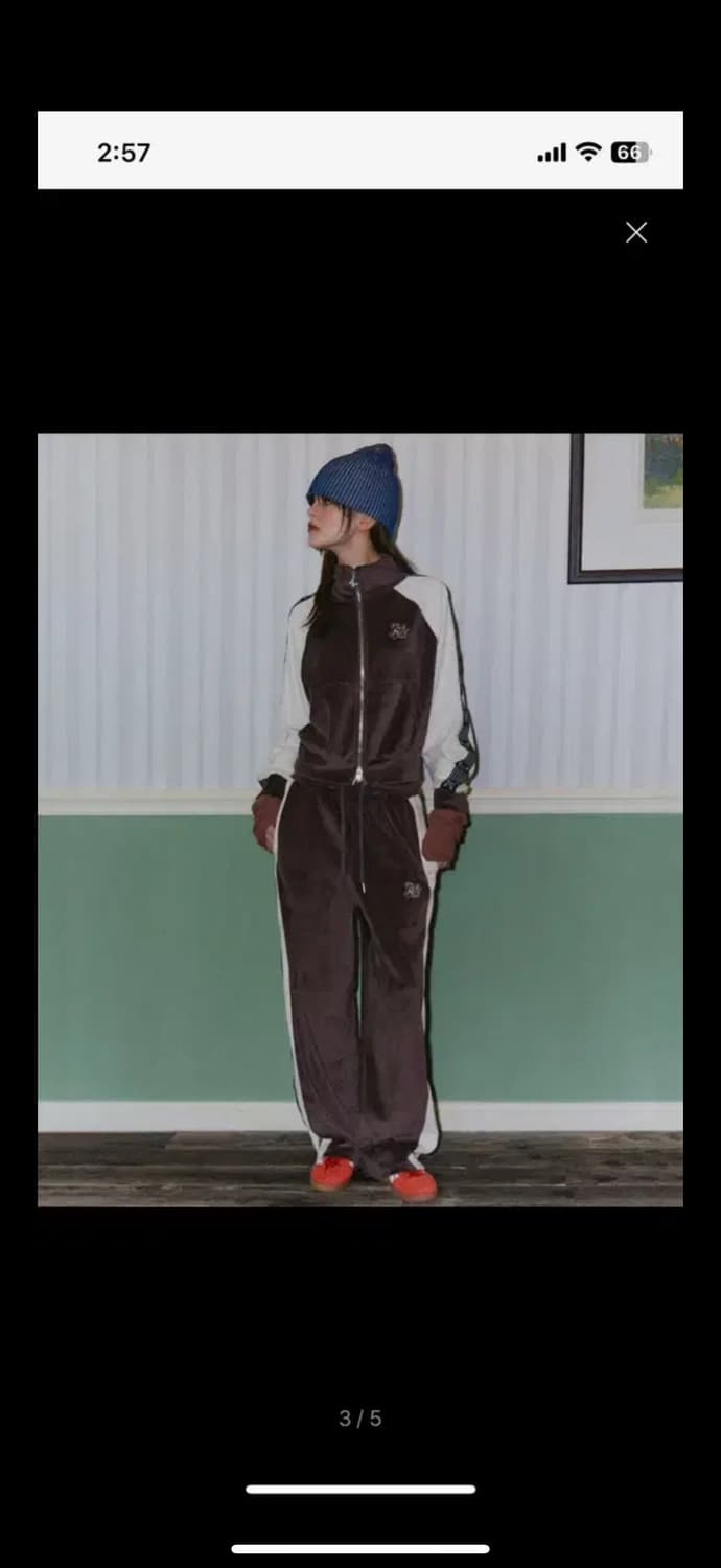 벨루어 트랙 집업 (BROWN) 상품이미지5