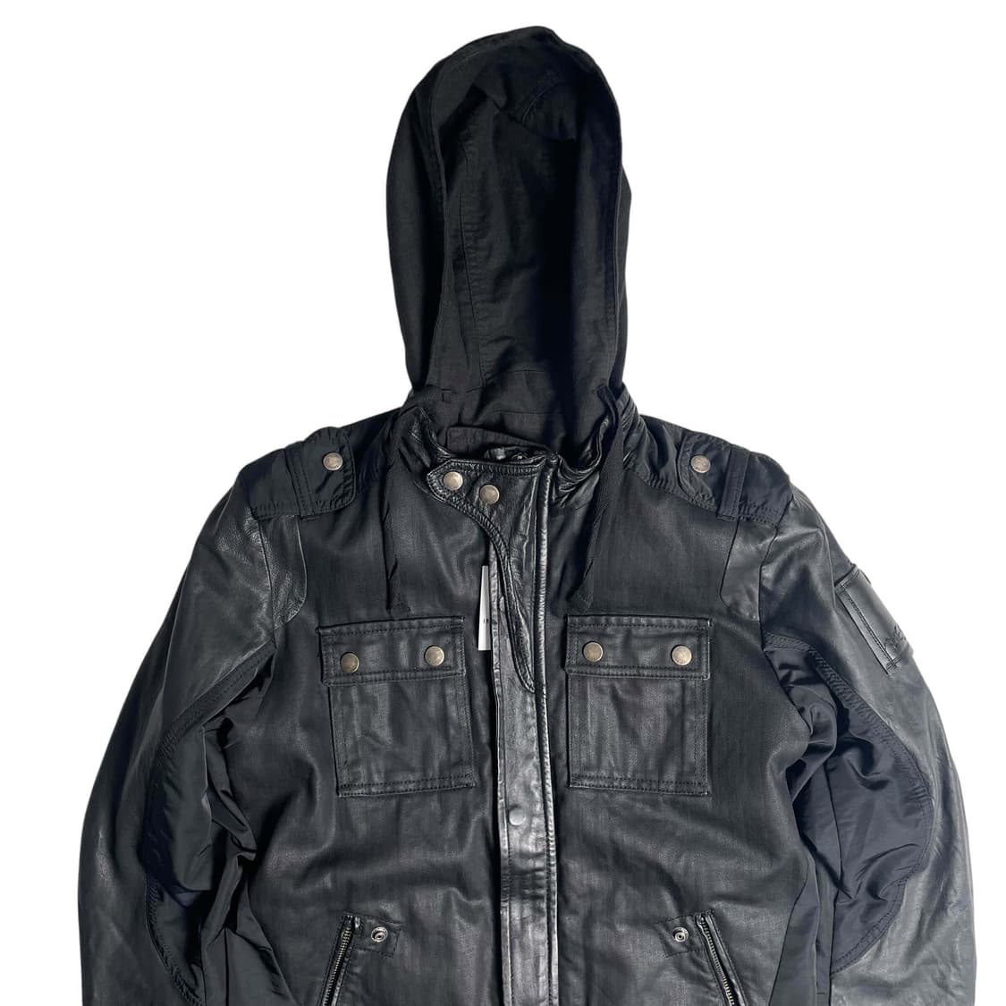 Diesel 왁스코튼 나일론 레더 믹스 자켓 상품이미지2