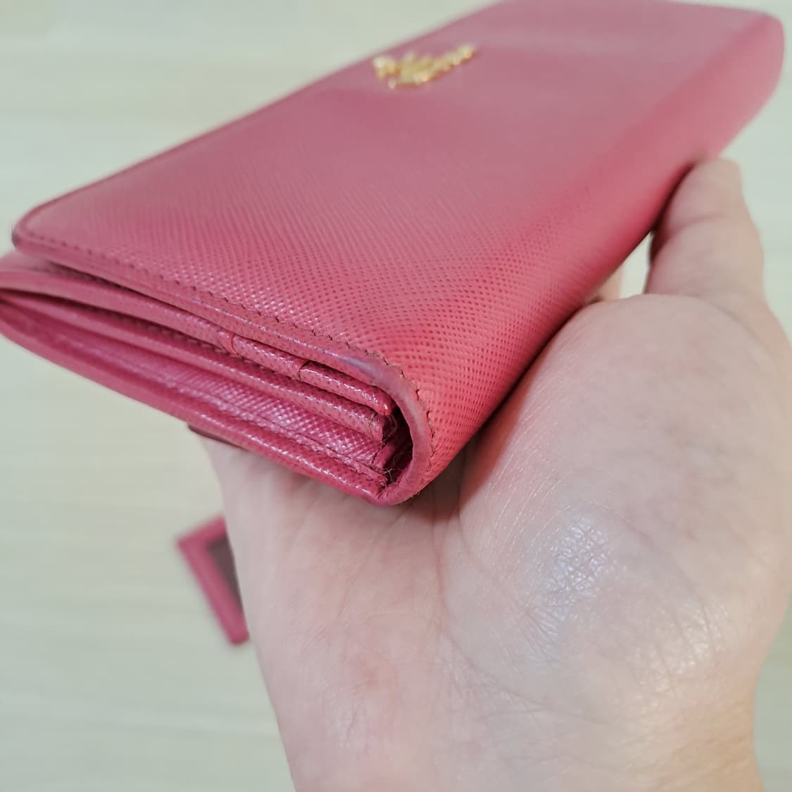 [100%/정품] 프라다 사피아노 레더 장지갑 핑크, 프라다지갑 상품이미지10