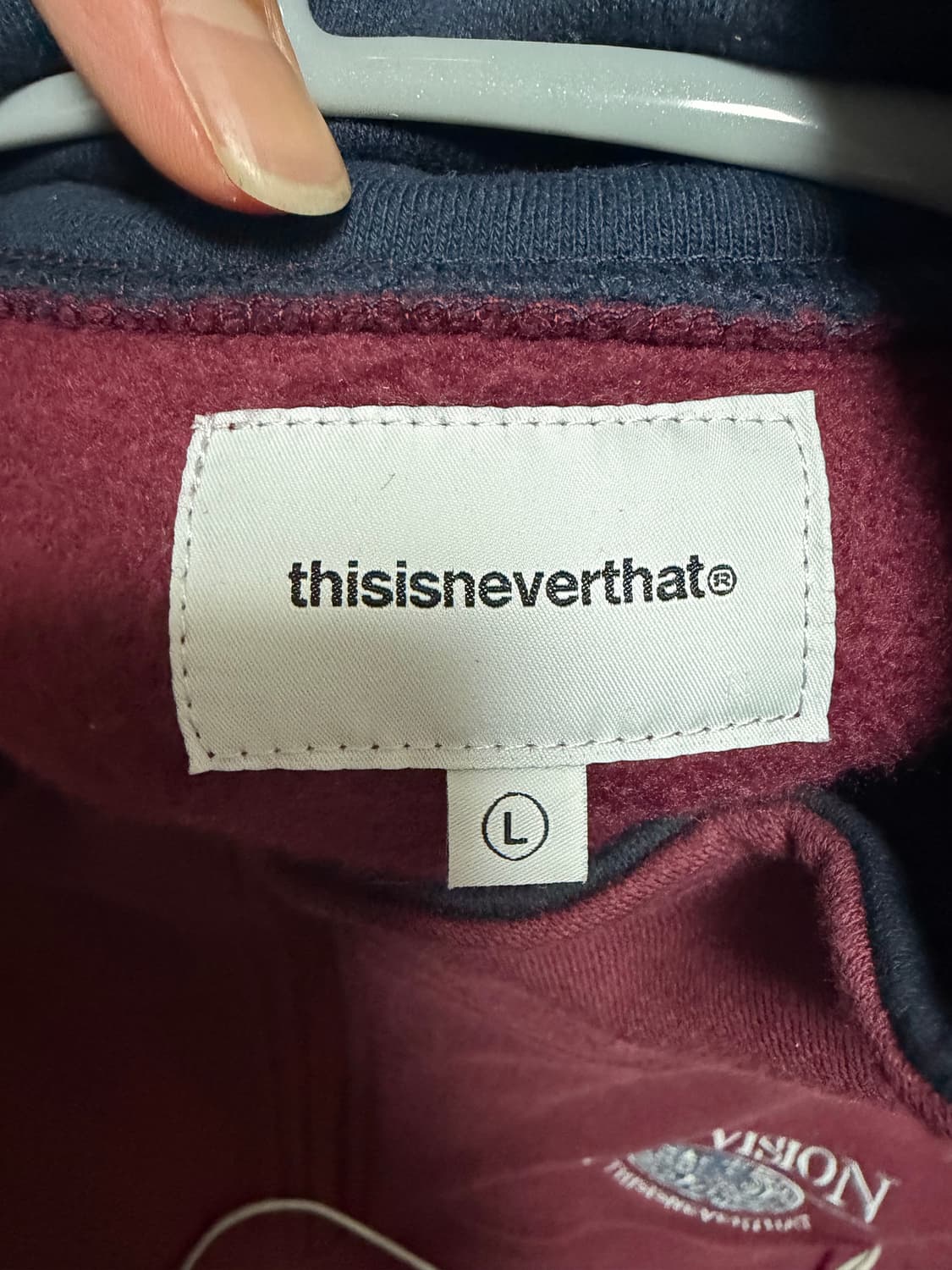 디스이즈네버댓 Half Zip Sweatshirt Burgundy L 상품이미지2