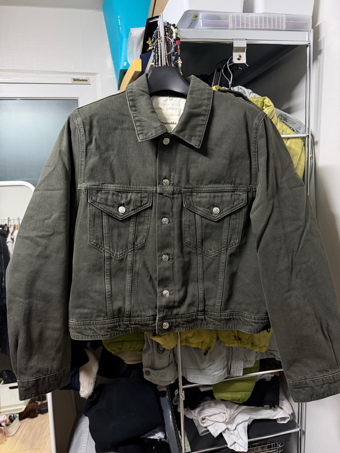 Zara Nanushka Denim Jacket L 상품이미지2