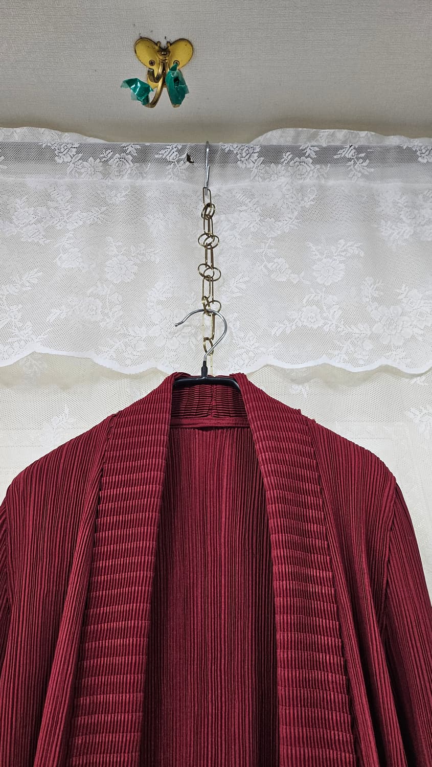 버건디  플리츠 주름 가디건  상품이미지4