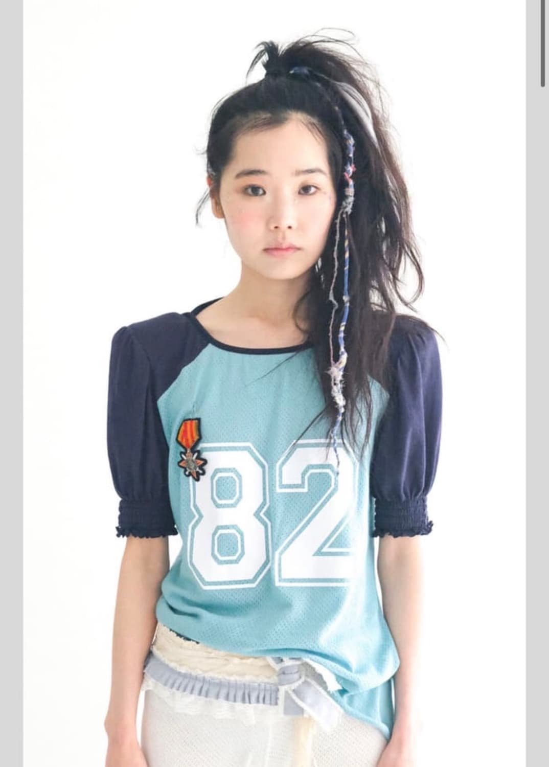 샵페어리 패드 숄더 레글런 하프 탑 민트 상품이미지1