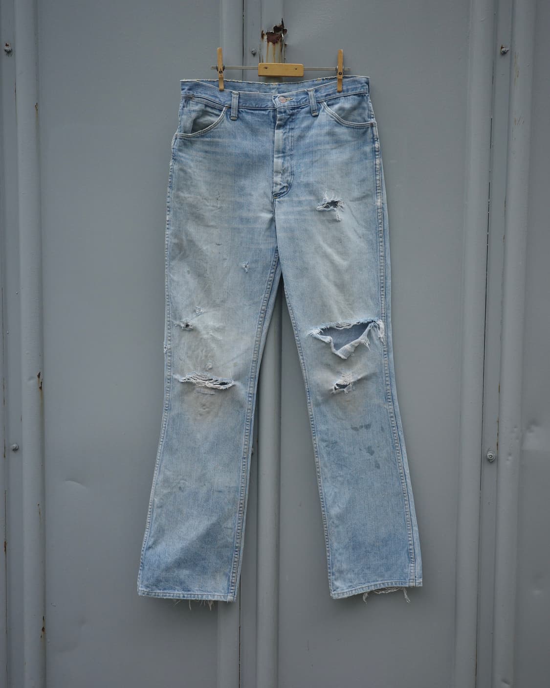 70‘s Wrangler 디스트레스드 데님 플레어 팬츠 상품이미지1