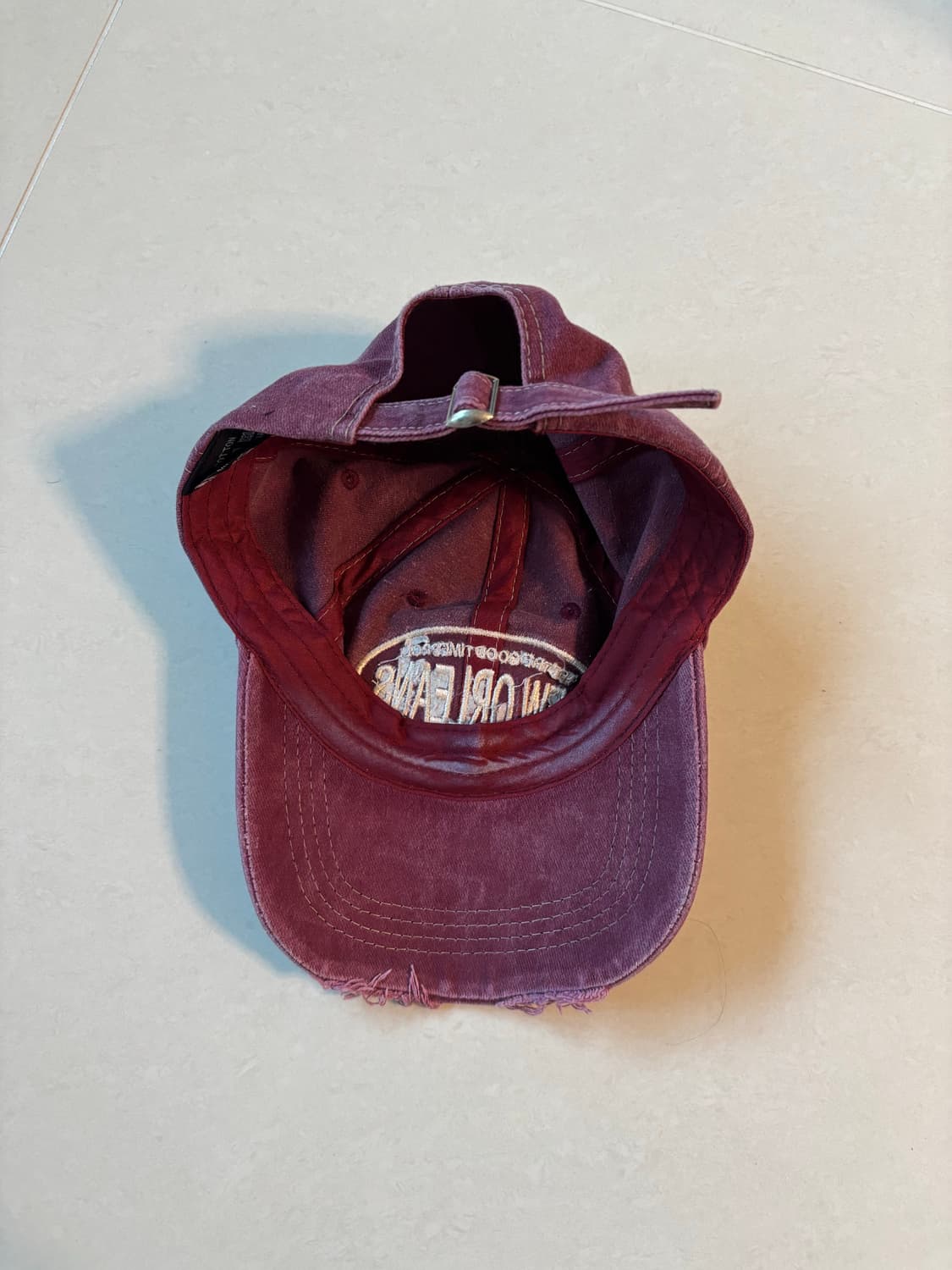 뉴올리언스 볼캡 빈티지 스타일 모자 버건디 볼캡 상품이미지3