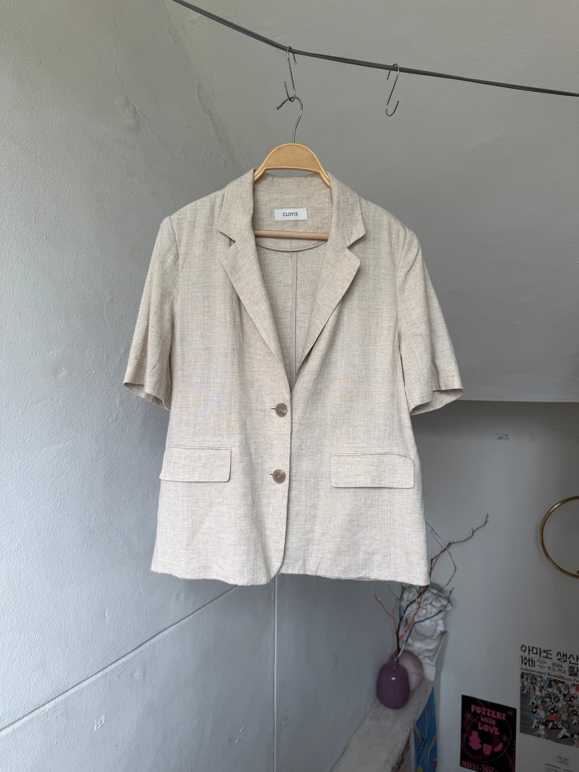빈티지 리넨 하프자켓 상품이미지1