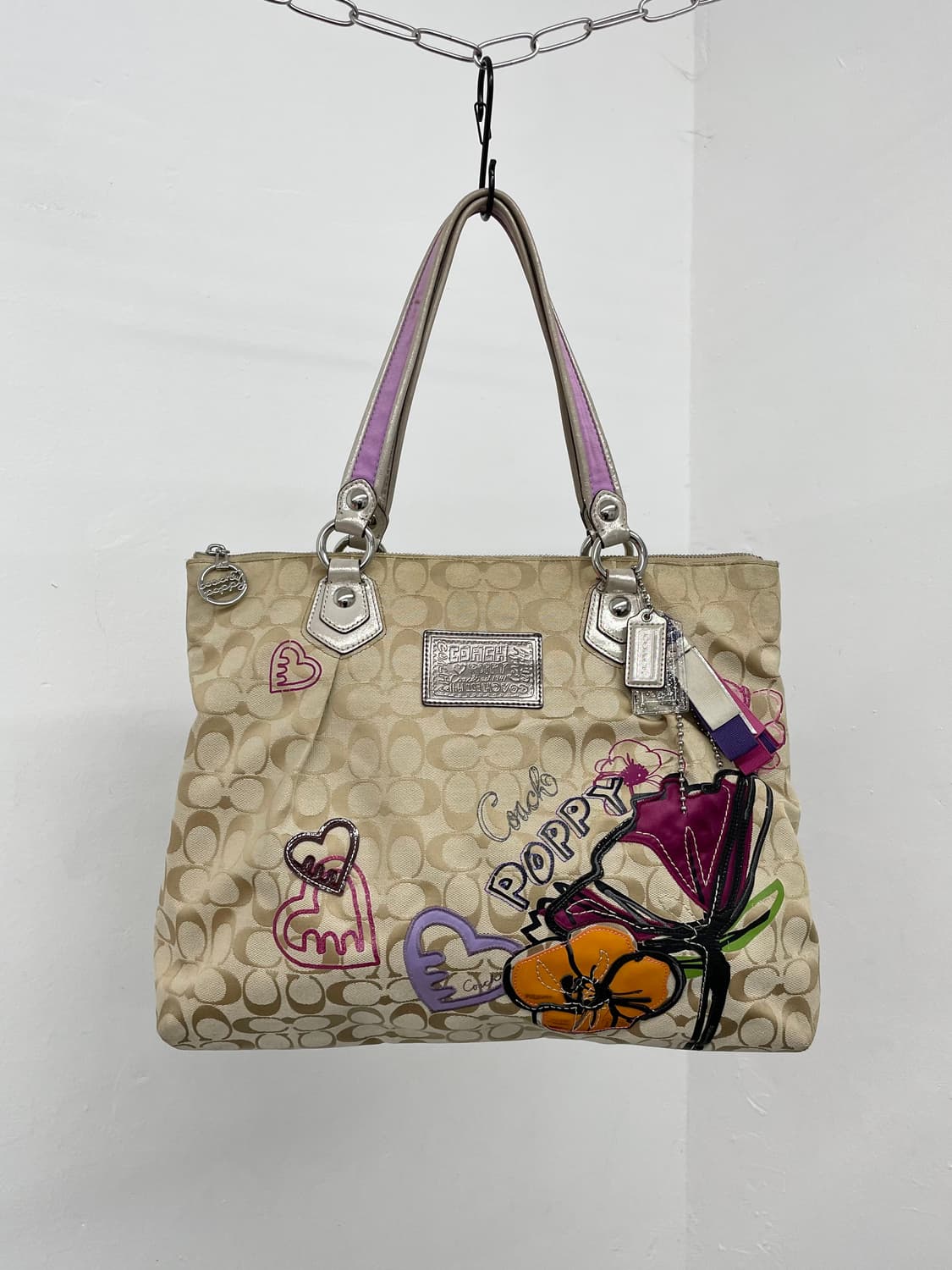 코치 자카드 자수 키링 쇼퍼백 상품이미지1