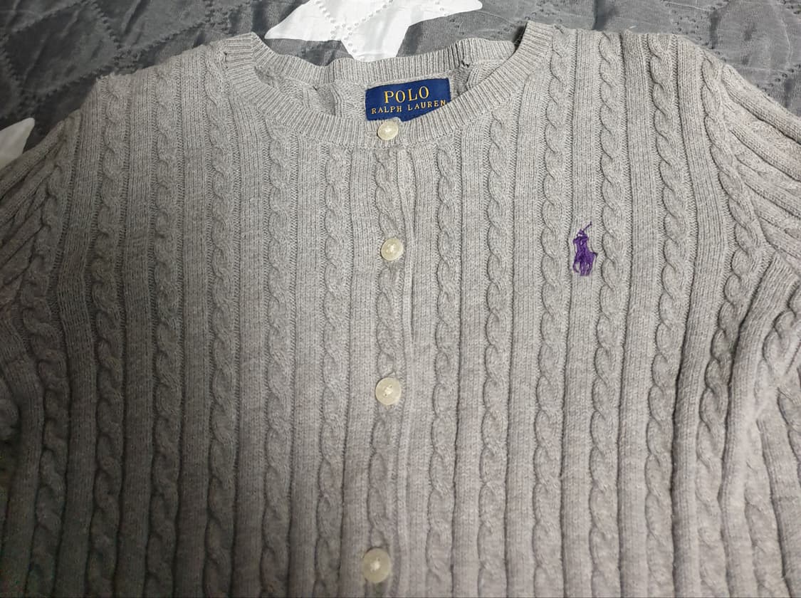 폴로랄프로렌 키즈 미니케이블 코튼 가디건 그레이 (8-10) 상품이미지2