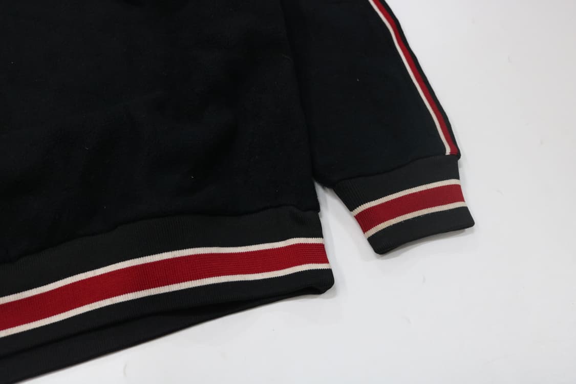90s 빈티지 레드 라인 스트라이프 브이넥 스웻셔츠(M) 상품이미지5
