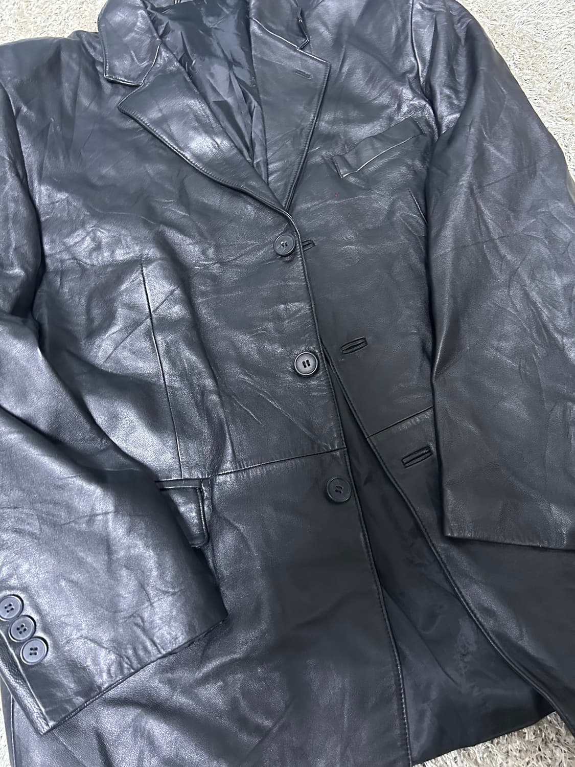 일본판 L&B 양가죽 블레이저 사이즈 105~110 상품이미지2