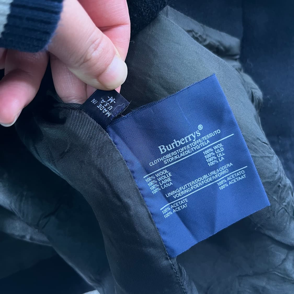 100 버버리 90s 울 블루종 자켓 상품이미지7