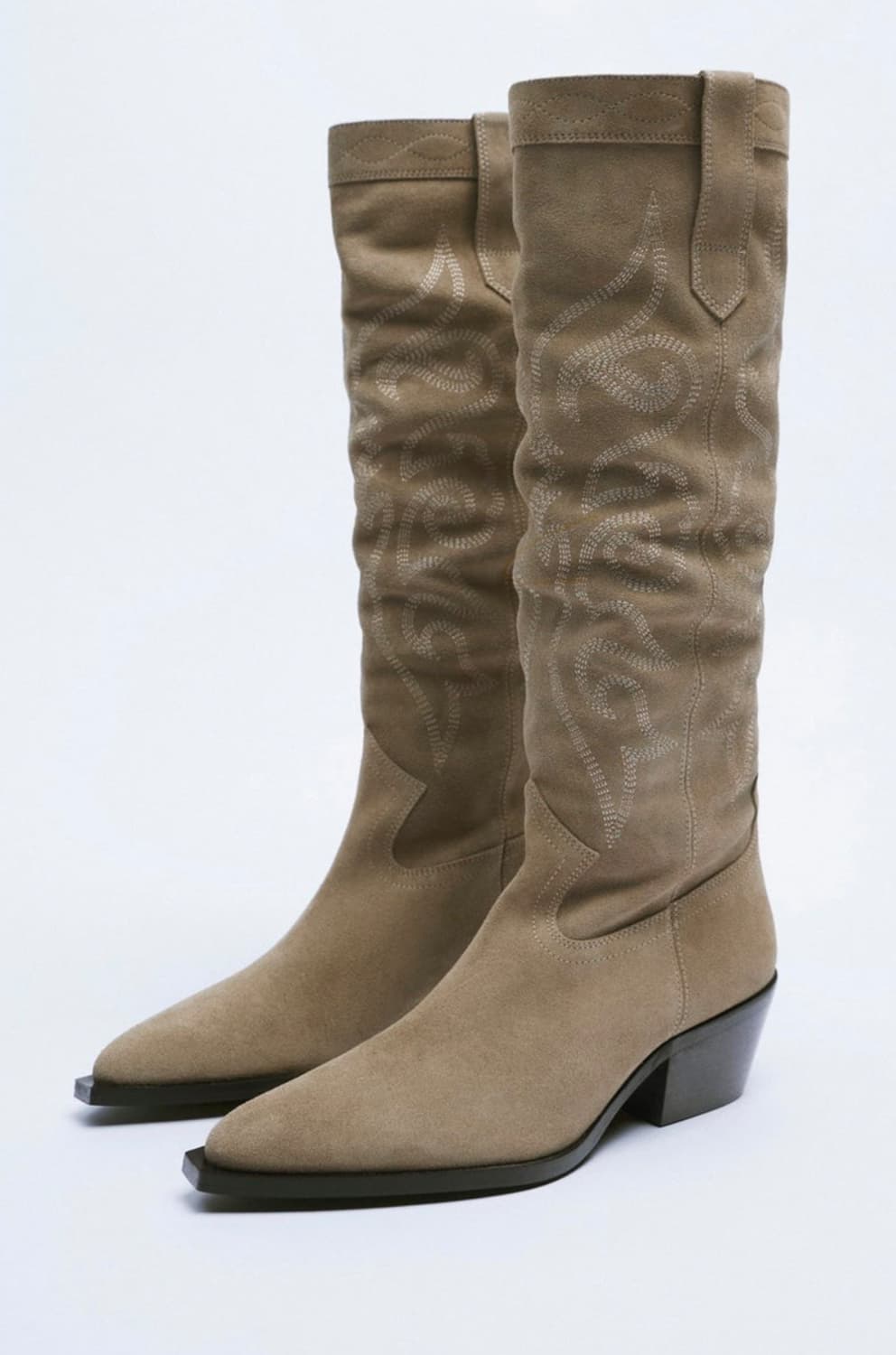 자라 스플릿 스웨이드 웨스턴 카우보이 부츠 상품이미지1