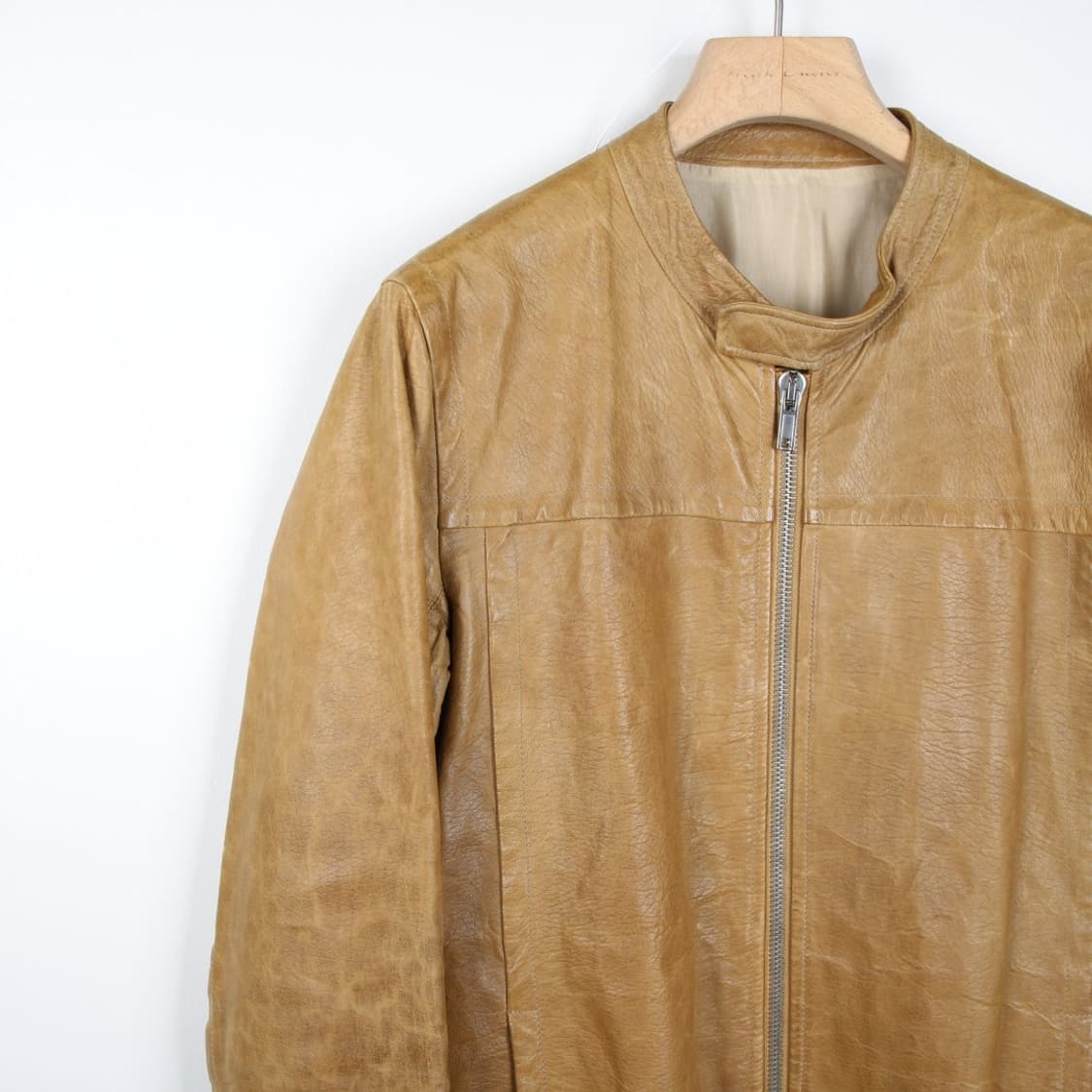L / Rick Owens 릭오웬스 카멜 가죽 레더 자켓 상품이미지3