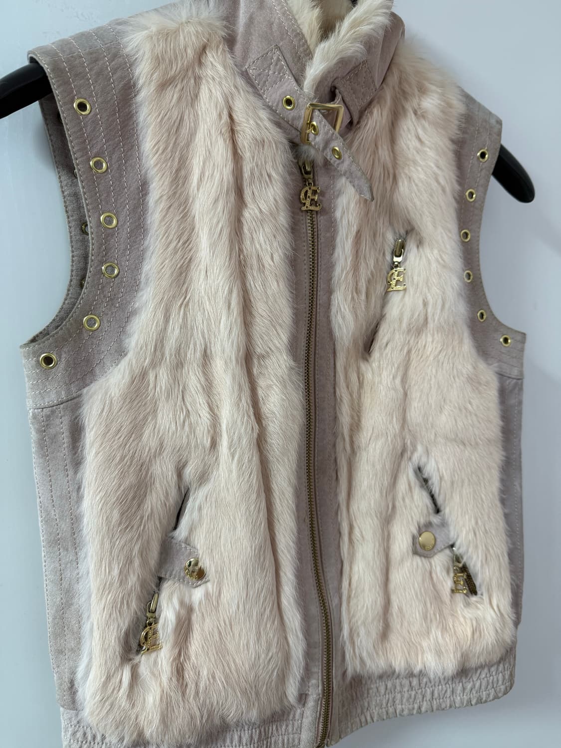 Egoist glam 핑크 래빗 퍼 베스트 조끼 상품이미지1