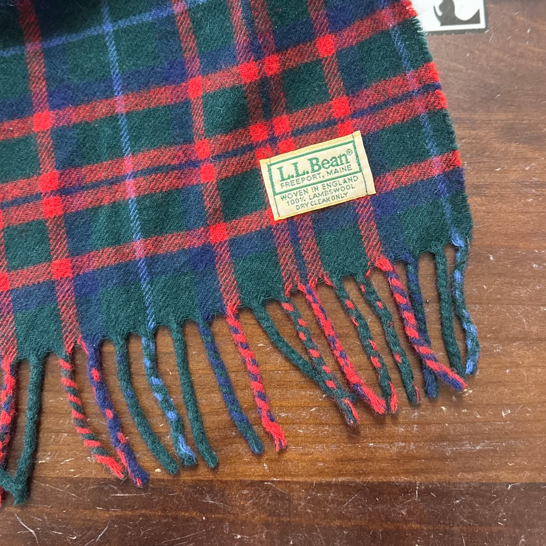 90s 엘엘빈 타탄 체크 램스울 머플러 상품이미지4