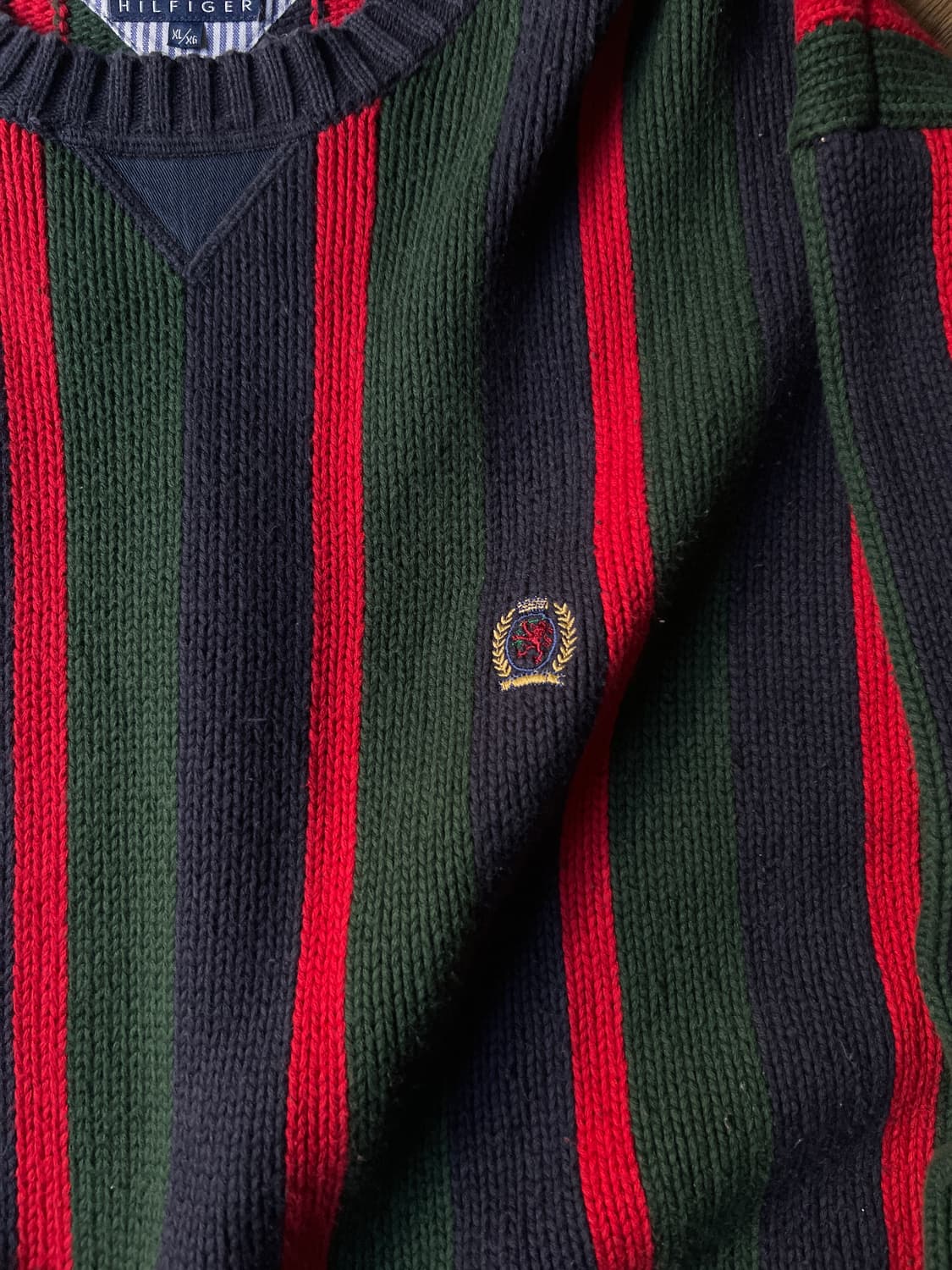 [XL]90's 타미힐피거 멀티컬러 스트라이프 코튼 니트 상품이미지3