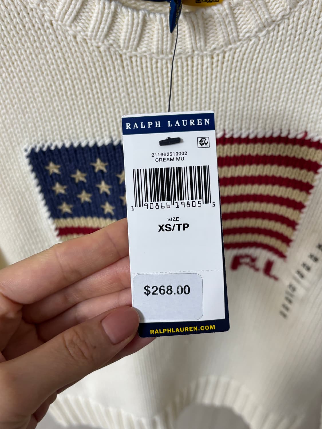 미국 폴로 랄프로렌 성조기 니트 XS 새상품 정가 $268 상품이미지2