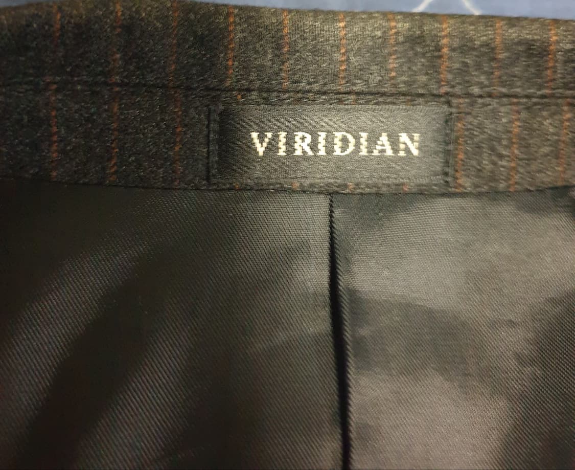 (빈티지) 비리디언 램스울100% 스트라이프 파워숄더 블레이저 (XL) 상품이미지3