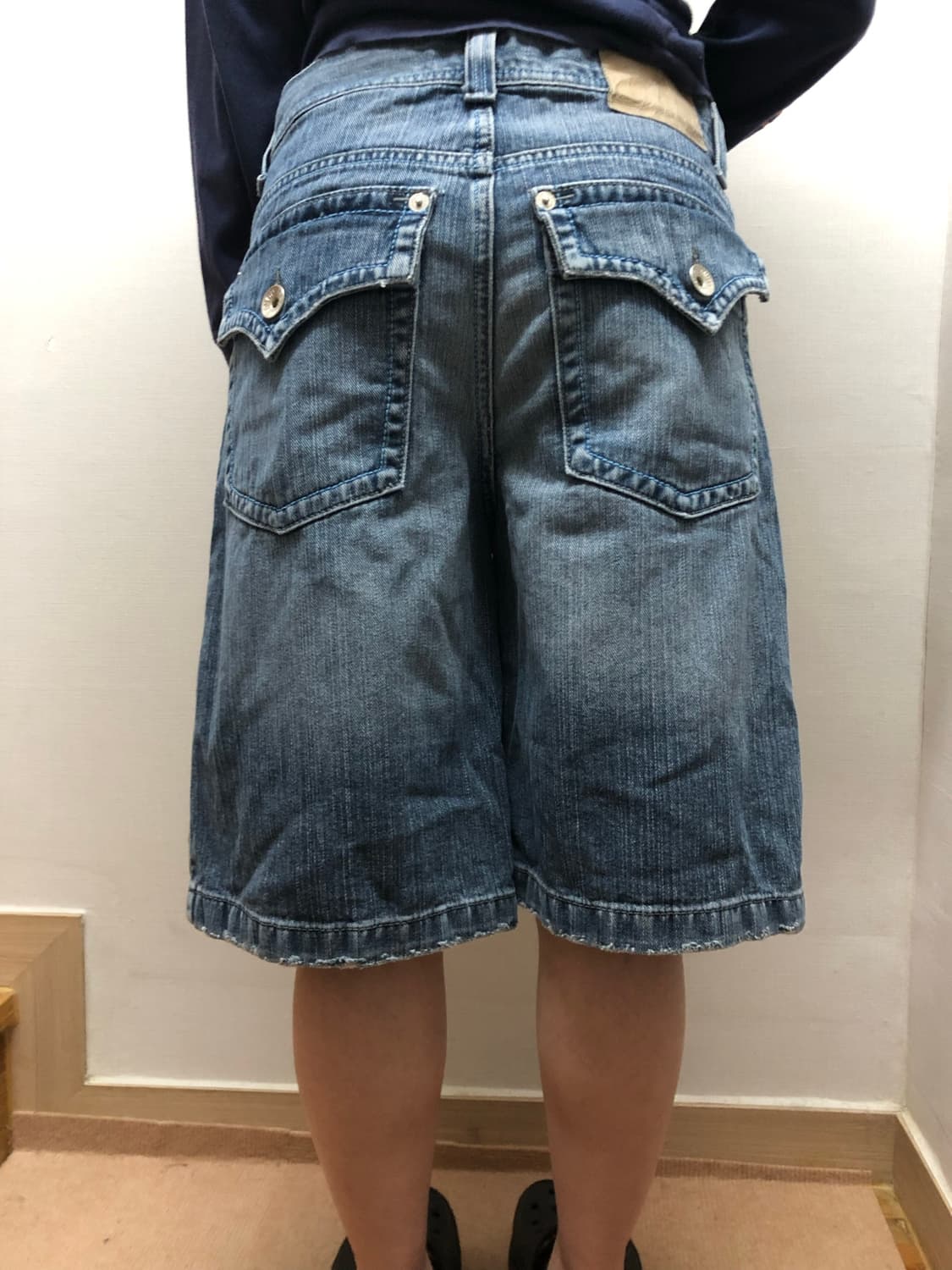 빈티지 데님 빅 포켓 버뮤다 팬츠 상품이미지1
