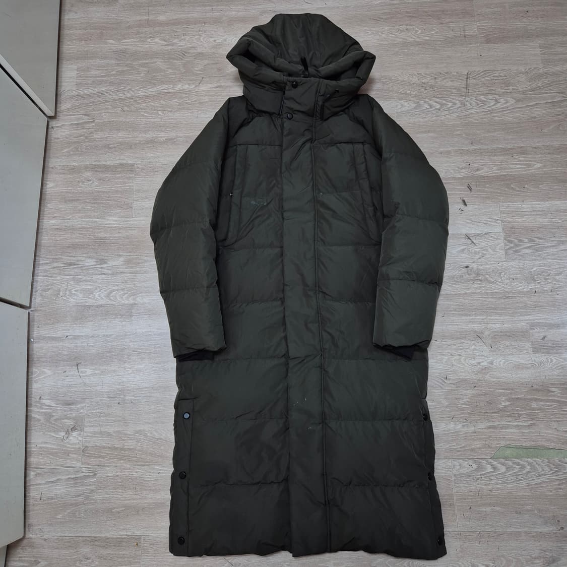 탑텐 폴라리스 카키 밀리터리 덕다운 후드 롱패딩 점퍼 M(95) 상품이미지1