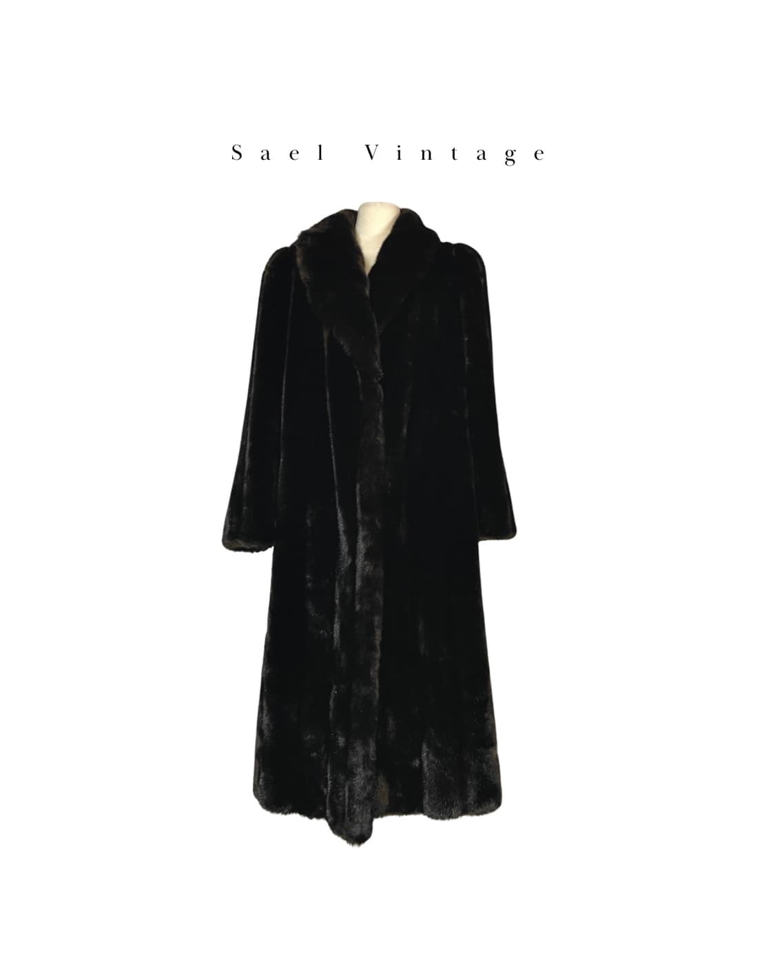 올드머니 블랙 롱 퍼 코트 (USA) 상품이미지1